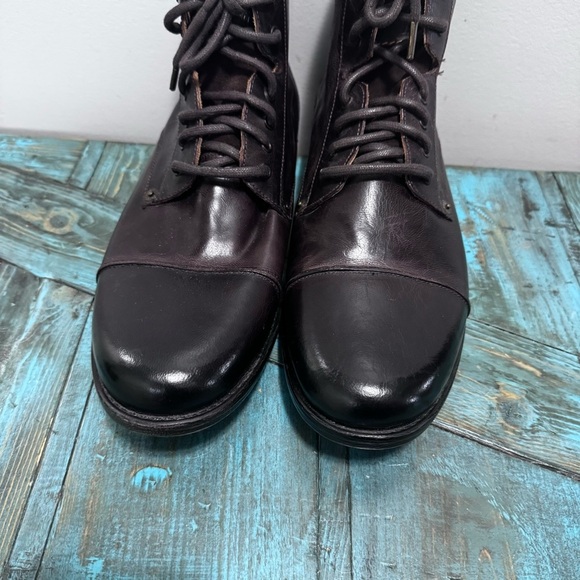 Levi's Emerson Leather Boots Size 13 Brown Leather Lace Up Ankle Boots - Picture 3 of 16